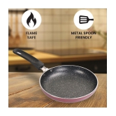 Milton Pro Cook Granito Non Induction Fry Pan, 18 cm, Burgundy | Flame Safe | Dishwasher Safe | Food Grade | Metal Spoon Friendly | Non - Stick | Bakelite Handle