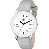 Septem Silver Leather Analog Mens Watch