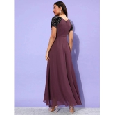 Miss Chase Polyester Embellished Full Length Womens Wrap Dress - Mauve ( Pack of 1 ) - None