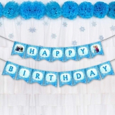 Party Propz FROZEN THEME HAPPY BIRTHDAY BANNER/ FROZEN PARTY SUPPLIES