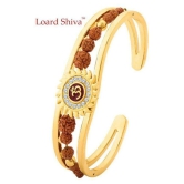 Lord Shiv High Quality Gold Plated Brass Om Mens Kada (adjustable Size)