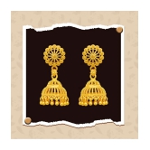 LUV FASHION Golden Jhumki Earrings ( Pack of 1 ) - Golden