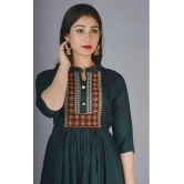 OFLINE SELCTION - Green Cotton Blend Women's Anarkali Kurti ( Pack of 1 ) - None