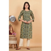 Vbuyz Cotton Printed Straight Womens Kurti - Blue ( Pack of 1 ) - None