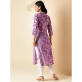 Vbuyz Cotton Printed Front Slit Womens Kurti - Lavender ( Pack of 1 ) - None