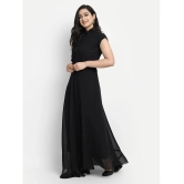 JASH CREATION Georgette Solid Full Length Womens Gown - Black ( Pack of 1 ) - None