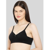 ILRASO - Black Cotton Non Padded Women's T-Shirt Bra ( Pack of 1 ) - None