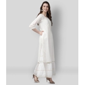 Juniper - White Rayon Womens Straight Kurti - L