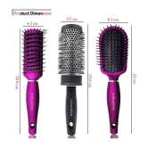 Majestique 3Pcs Hair Brush Set Detangle Brush, Round Hair Brush For Blow Drying & Vent Blow Brush