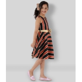 Kids Cave - Orange Crepe Girl's A-line Dress ( Pack of 1 ) - None