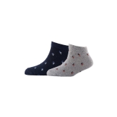 Men Pack Of 2 Patterned Cotton Ankle Length Socks