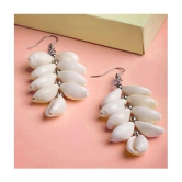 gilher - White Drop Earrings ( Pack of 1 ) - White