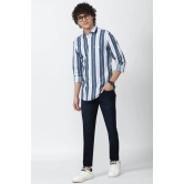 Men Blue Super Slim Fit Stripe Full Sleeves Casual Shirt