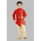 Pichkari - Multicolor Silk Boys Kurta With Churidar ( Pack of 1 ) - None