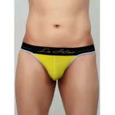 La Intimo - Yellow Cotton Blend Mens Thongs ( Pack of 1 ) - 80