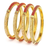 Sukkhi Gold Bangle Set ( Pack of 4 ) - None