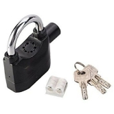 TALC Alarm Padlock Electronic Alarm Lock for Door/Bicycle/Motorbike - Black