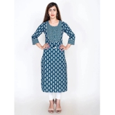 Swasti - Blue Cotton Womens Straight Kurti ( Pack of 1 ) - None