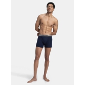 Jockey 8009 Men Super Combed Cotton Rib Solid Boxer Brief - Navy/Charcoal Mel/Grey Mel (Pack of 3) - None