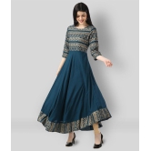 Estela - Blue Rayon Women''s Anarkali Kurti ( Pack of 1 ) - XL