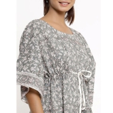 KIPEK - Grey Cotton Women's Nightwear Kaftan ( Pack of 1 ) - None