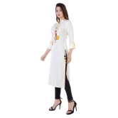 Kbz White Rayon Straight Kurti - XXL