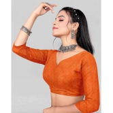 LEELAVATI - Orange Crepe Saree With Blouse Piece ( Pack of 1 ) - Orange