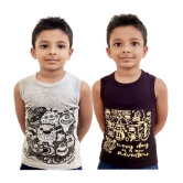 HAP Boys Multicolor Printed Vest | Tank top |Sleeveless Tshirt - Pack of 2  /Any Colour - None