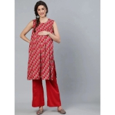 Antaran Red Rayon Womens Maternity Dress ( Pack of 1 ) - L