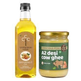 Pack of Groundnut Oil - 1L & A2 Desi Cow Ghee - 500ml-Bundle