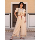 Juniper Beige Embroidered Palazzo Top Set - None