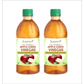 Kashvy Filtered Apple Cider Vinegar | 100% Natural Syrup 1000 ml Unflavoured Pack of 2