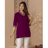 Kapadia Wine Rayon Womens Regular Top ( Pack of 1 ) - None