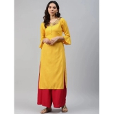 JC4U - Yellow Rayon Womens Straight Kurti ( Pack of 1 ) - None