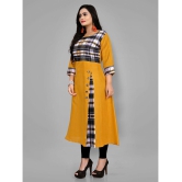 RIAANA - Mustard Cotton Blend Women's Front Slit Kurti ( Pack of 1 ) - None