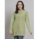 eWools.in Woollen Round Neck Womens Buttoned Cardigans - Green ( ) - None