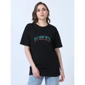 Women FORCES Printed Oversized T-Shirt-S / Black