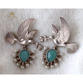 Azayaa World Blue Charming love bird earring