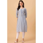 Glomee - Blue Cotton Womens Straight Kurti ( Pack of 1 ) - None