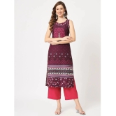 Pannkh - Magenta Rayon Womens Straight Kurti ( Pack of 1 ) - None