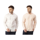 KLOSET By RIAG 100% Cotton Regular Fit Solids Full Sleeves Men's Casual Shirt - Peach ( Pack of 2 ) - None