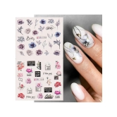 Lenon Assorted 3 Packet Nail Art Sticker 3D Effect 10 g