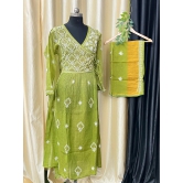 Chikankari Tunics-Pure Tissue Silk / Parrot  Green / Tunics