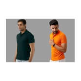 SKYRISE - Multicolor Cotton Blend Slim Fit Men's Polo T Shirt ( Pack of 2 ) - None