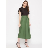 Round Neck Flutter Sleeves Top With Flared Skirt