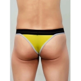 La Intimo - Yellow Cotton Blend Mens Thongs ( Pack of 1 ) - 80