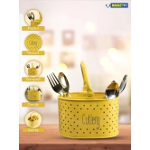 Polka Dot Cutlery Holder - Yellow