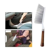 INGENS Combo of Car and Carpet Cleaning Brush and Microfiber Cleaning Cloths,40x40cms 250GSM Highly Absorbent, Lint and Streak Free,Wash Cloth for Car, Window(Pack of 5 Cloth and 1 Brush)â?¦