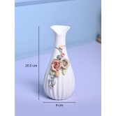 Floral Delight - White Asymmetrical Vase