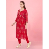 Aarika Red Cotton Girls Kurti ( Pack of 1 ) - None